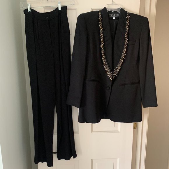 Vintage Veleno Sportswear Pantsuit w/Beaded Jacket - Size Small - Picture 2 of 15